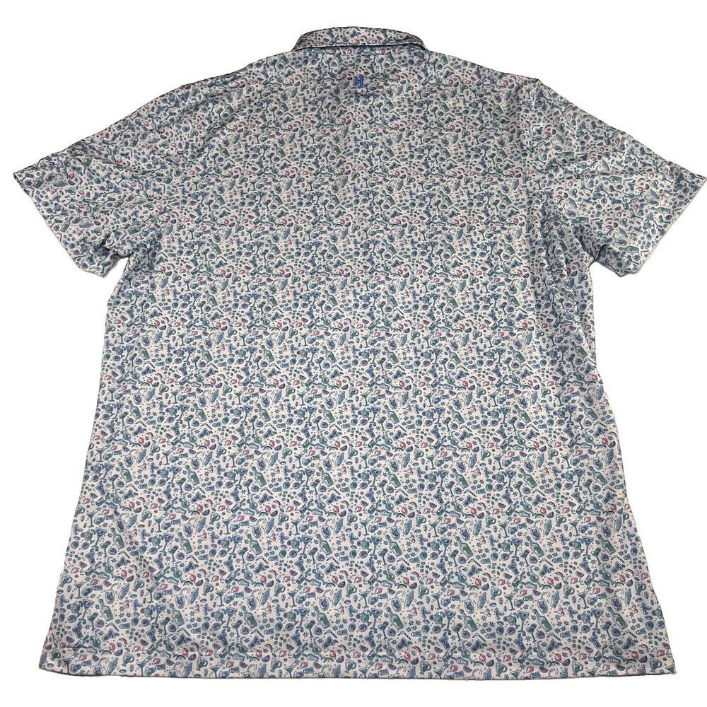 Johnnie-O Hendrick Polo Shirt Size XXL Blue Cocktail Malibu Golf Preppy Active - Picture 3 of 16